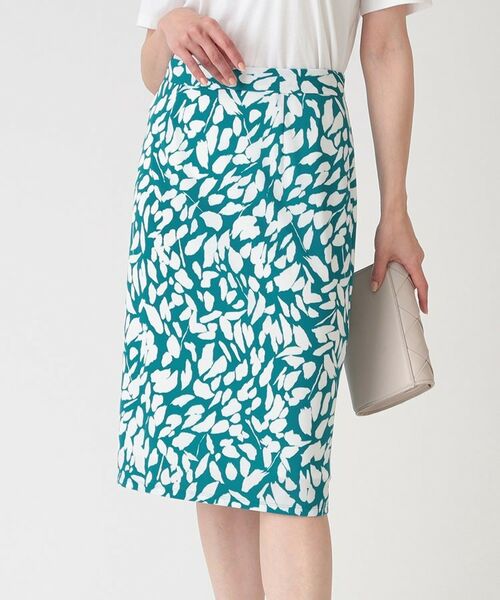 COUP DE CHANCE / クードシャンス スカート | 【洗える/日本製/ジャージ素材】タイトシルエットのスカート(ブルーグリーン(197))