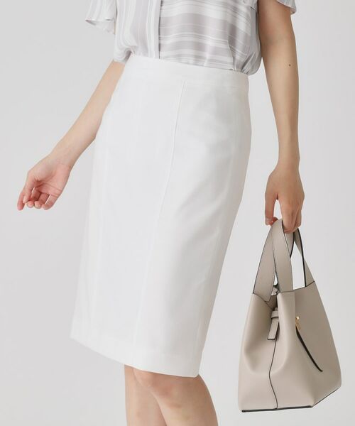 COUP DE CHANCE / クードシャンス ミニ・ひざ丈スカート | 【手洗い可/日本製】タイトスカート(ホワイト(001))