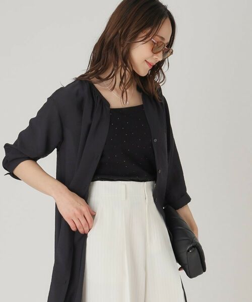 COUP DE CHANCE/クードシャンス 【洗える】ロングブラウス ブラック(019) 36(S) COUP DE CHANCE/クードシャンス 【洗える】ロングブラウス ブラック(019) 36(S)