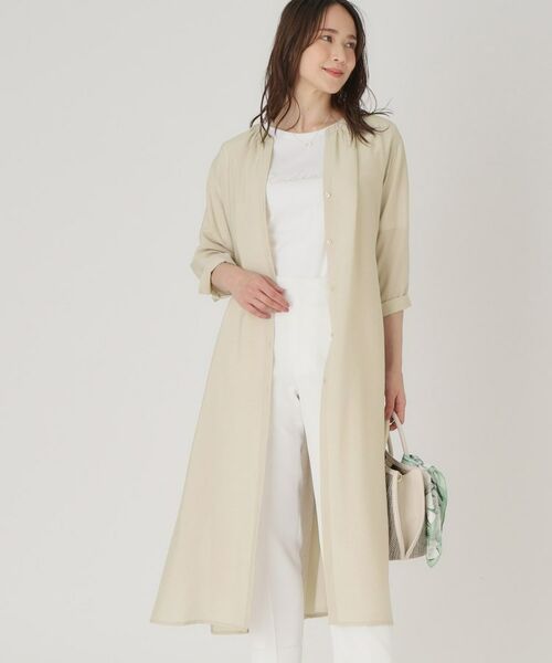 COUP DE CHANCE/クードシャンス 【洗える】ロングブラウス グレージュ(050) 38(M) COUP DE CHANCE/クードシャンス 【洗える】ロングブラウス グレージュ(050) 38(M)