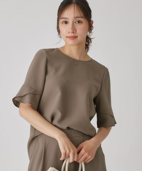 COUP DE CHANCE / クードシャンス シャツ・ブラウス | 【洗える/日本製/清涼感/セットアップ可】袖デザインブラウス(モカブラウン(042))