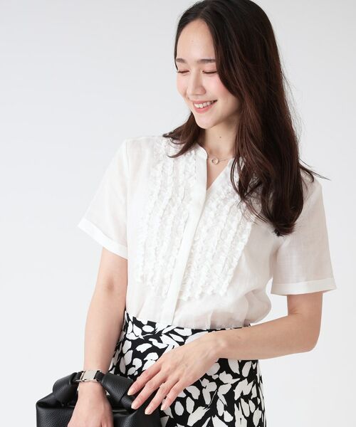 COUP DE CHANCE / クードシャンス シャツ・ブラウス | 【洗える/ラミー】フリルデザインブラウス | 詳細1