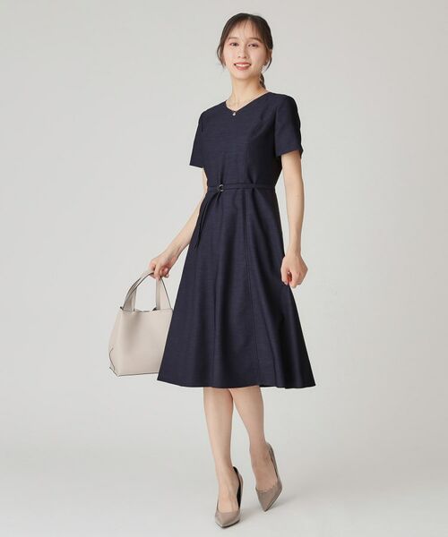 美品　クードシャンス　ワンピース 手洗い可／日本製】カシュクール風デザインワンピース（マキシ