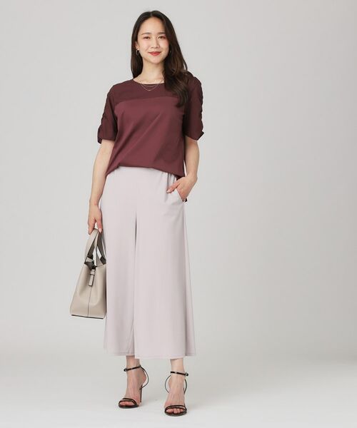 COUP DE CHANCE / クードシャンス カットソー | 【手洗い可／日本製】異素材組合せのジャージトップス | 詳細1