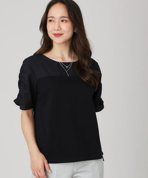 COUP DE CHANCE / クードシャンス カットソー | 【手洗い可／日本製】異素材組合せのジャージトップス | 詳細4