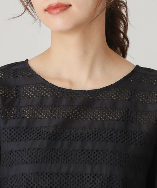 COUP DE CHANCE / クードシャンス カットソー | 【手洗い可／日本製】ジオメボーダーレースカットソー | 詳細11