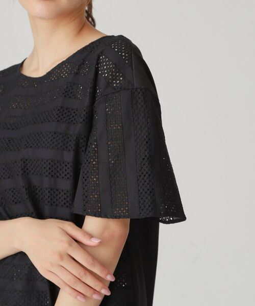 COUP DE CHANCE / クードシャンス カットソー | 【手洗い可／日本製】ジオメボーダーレースカットソー | 詳細12