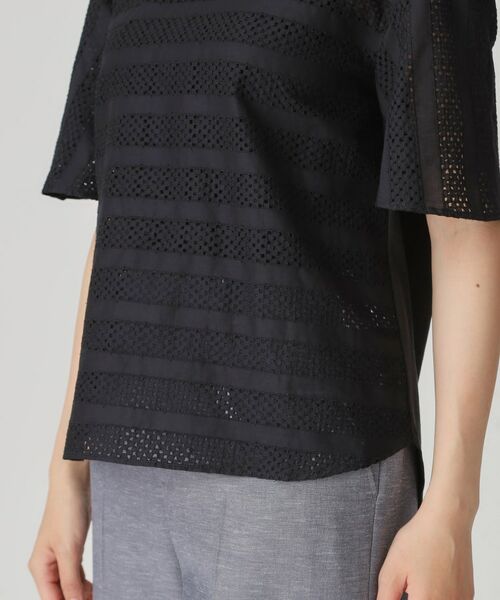 COUP DE CHANCE / クードシャンス カットソー | 【手洗い可／日本製】ジオメボーダーレースカットソー | 詳細13