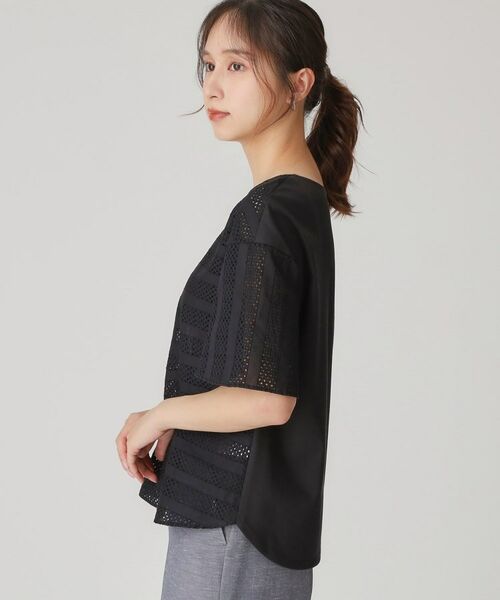 COUP DE CHANCE / クードシャンス カットソー | 【手洗い可／日本製】ジオメボーダーレースカットソー | 詳細9