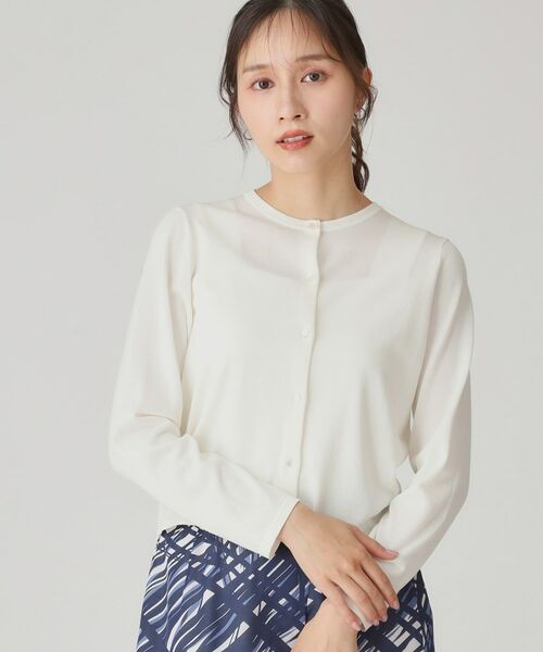 COUP DE CHANCE / クードシャンス カーディガン・ボレロ | 【手洗い可/軽量】シンプルラメ混カーディガン | 詳細1