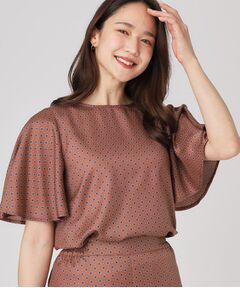 COUP DE CHANCE / クードシャンス シャツ・ブラウス | 【手洗い可／日本製】小紋柄フレアスリーブブラウス