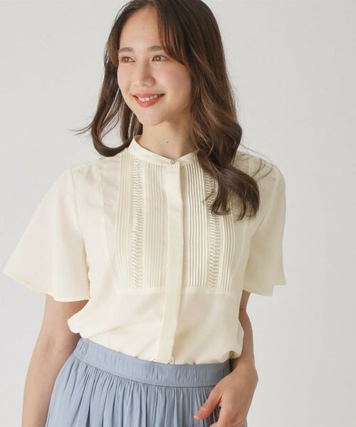 COUP DE CHANCE / クードシャンス シャツ・ブラウス | 【手洗い可】タックデザインブラウス(ホワイト(001))
