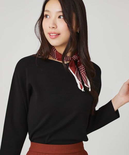 COUP DE CHANCE / クードシャンス ニット・セーター | 【手洗い可】ハートネックのニットトップス(ブラック(019))