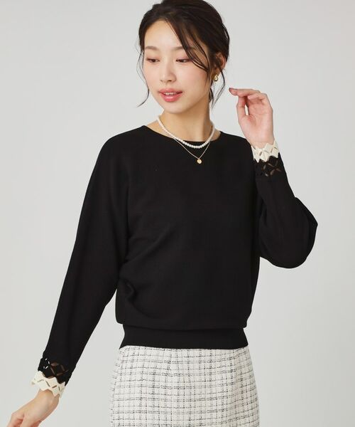 COUP DE CHANCE / クードシャンス ニット・セーター | 【手洗い可】袖透かし柄ニットトップス | 詳細1