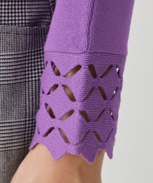 COUP DE CHANCE / クードシャンス ニット・セーター | 【手洗い可】袖透かし柄ニットトップス | 詳細8