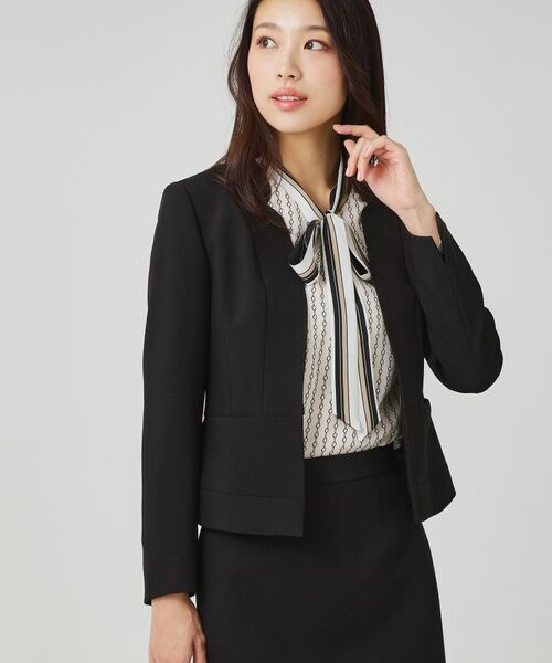 COUP DE CHANCE / クードシャンス ノーカラージャケット | 【手洗い可/日本製/スーツ可】拘りシルエットのカラーレスジャケット | 詳細1