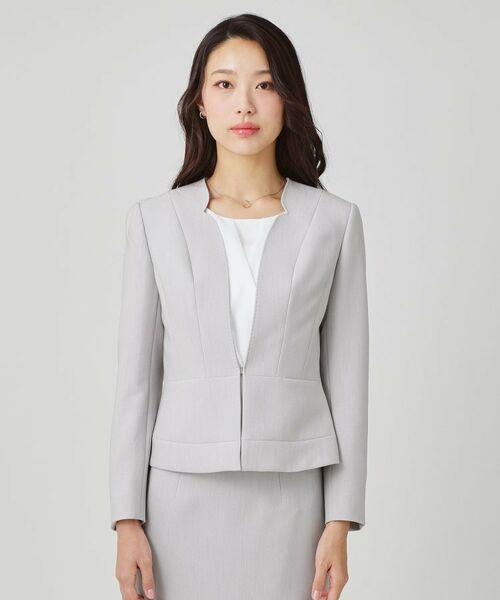 COUP DE CHANCE / クードシャンス ノーカラージャケット | 【手洗い可/日本製/スーツ可】拘りシルエットのカラーレスジャケット | 詳細13