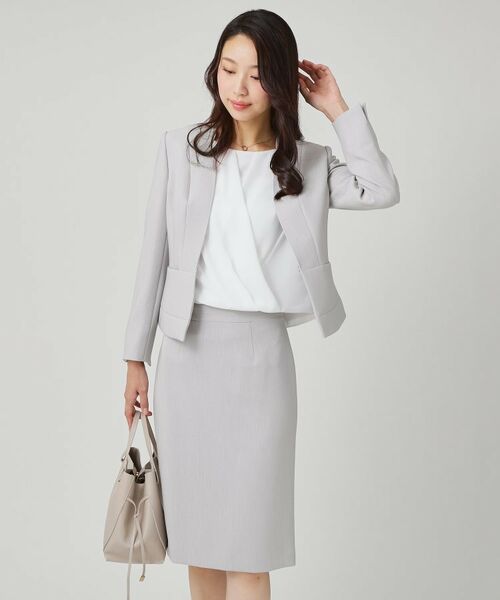 COUP DE CHANCE / クードシャンス ノーカラージャケット | 【手洗い可/日本製/スーツ可】拘りシルエットのカラーレスジャケット | 詳細9