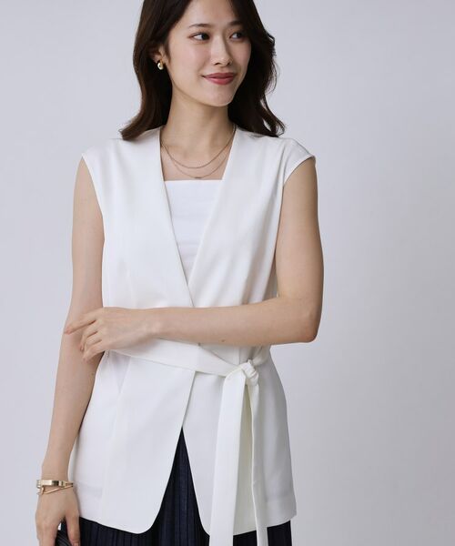 COUP DE CHANCE / クードシャンス ベスト | 【手洗い可/日本製】カラーレスジレ | 詳細1