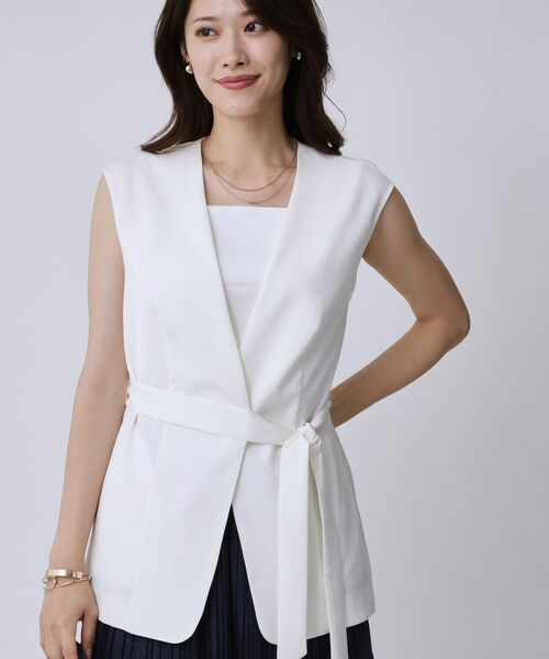 COUP DE CHANCE / クードシャンス ベスト | 【手洗い可/日本製】カラーレスジレ | 詳細2