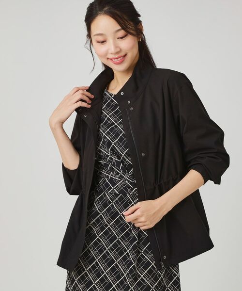 COUP DE CHANCE / クードシャンス レザーブルゾン・ジャケット | 【手洗い可/裏地なし/ウエスト絞り可】スタンド衿ブルゾン(ブラック(019))