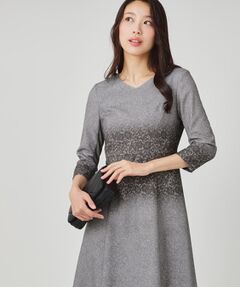 COUP DE CHANCE / クードシャンス ミニ丈・ひざ丈ワンピース | 【手洗い可／日本製】レース柄プリントワンピース