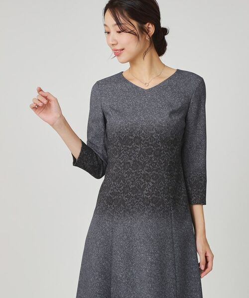 COUP DE CHANCE / クードシャンス ミニ丈・ひざ丈ワンピース | 【手洗い可／日本製】レース柄プリントワンピース | 詳細1