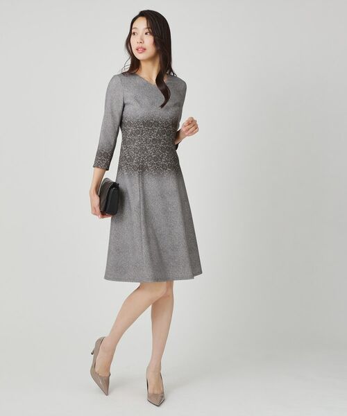 COUP DE CHANCE / クードシャンス ミニ丈・ひざ丈ワンピース | 【手洗い可／日本製】レース柄プリントワンピース | 詳細11