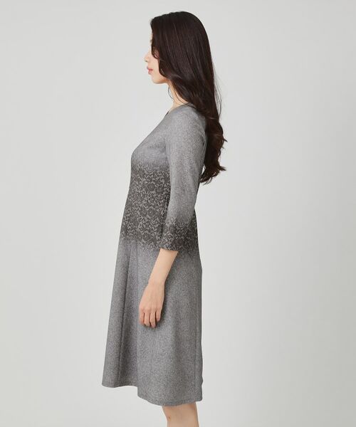 COUP DE CHANCE / クードシャンス ミニ丈・ひざ丈ワンピース | 【手洗い可／日本製】レース柄プリントワンピース | 詳細14