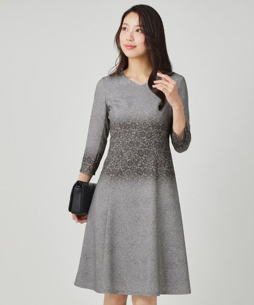 COUP DE CHANCE / クードシャンス ミニ丈・ひざ丈ワンピース | 【手洗い可／日本製】レース柄プリントワンピース | 詳細9
