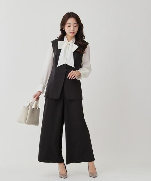 COUP DE CHANCE / クードシャンス パンツ | 【手洗い可/日本製】サイドスリット入りワイドパンツ | 詳細3