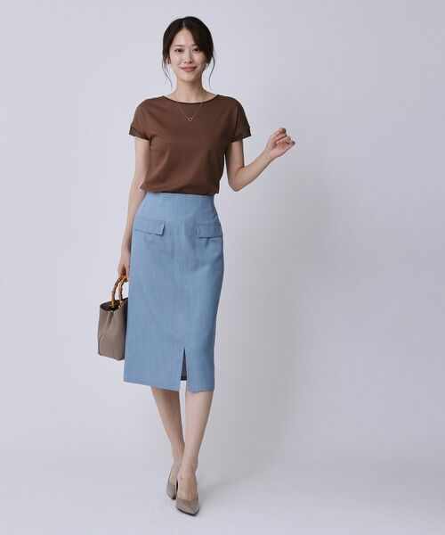 COUP DE CHANCE / クードシャンス スカート | 【手洗い可/日本製】デニム風ナロータイトスカート | 詳細7