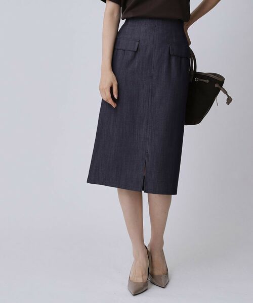COUP DE CHANCE / クードシャンス スカート | 【手洗い可/日本製】デニム風ナロータイトスカート(ネイビー(094))