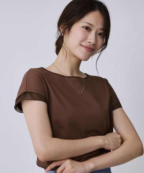 COUP DE CHANCE / クードシャンス カットソー | 【手洗い可/日本製】シンプルジャージカットソー(ブラウン(043))