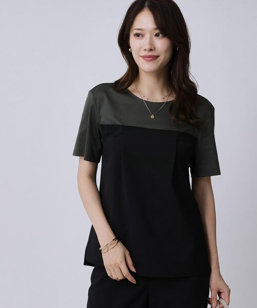 COUP DE CHANCE / クードシャンス カットソー | 【手洗い可/セットアップ可】レイヤード風カットソー(ブラック(019))