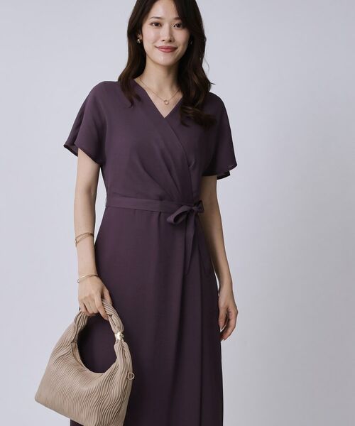 COUP DE CHANCE / クードシャンス ロング・マキシ丈ワンピース | 【手洗い可/日本製】カシュクール風ワンピース | 詳細1