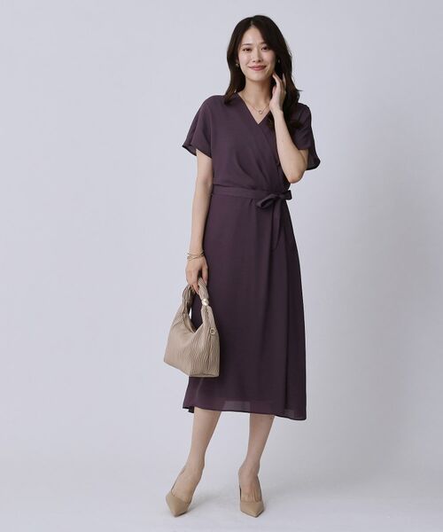 COUP DE CHANCE / クードシャンス ロング・マキシ丈ワンピース | 【手洗い可/日本製】カシュクール風ワンピース | 詳細3