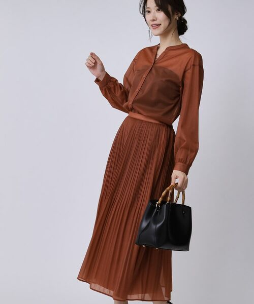 COUP DE CHANCE / クードシャンス ロング・マキシ丈スカート | 【手洗い可／ウエストゴム】デニム柄プリントのプリーツスカート | 詳細1