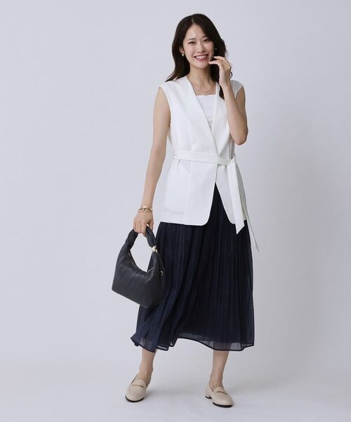 COUP DE CHANCE / クードシャンス ロング・マキシ丈スカート | 【手洗い可／ウエストゴム】デニム柄プリントのプリーツスカート | 詳細14