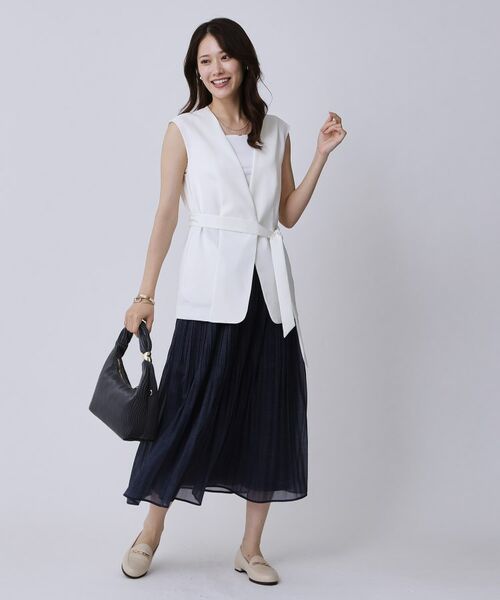 COUP DE CHANCE / クードシャンス ロング・マキシ丈スカート | 【手洗い可／ウエストゴム】デニム柄プリントのプリーツスカート | 詳細15