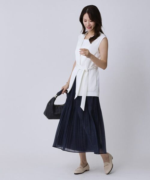 COUP DE CHANCE / クードシャンス ロング・マキシ丈スカート | 【手洗い可／ウエストゴム】デニム柄プリントのプリーツスカート | 詳細16