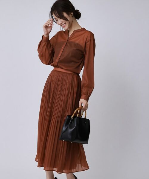 COUP DE CHANCE / クードシャンス ロング・マキシ丈スカート | 【手洗い可／ウエストゴム】デニム柄プリントのプリーツスカート | 詳細2