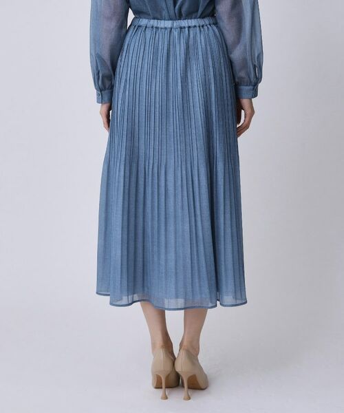 COUP DE CHANCE / クードシャンス ロング・マキシ丈スカート | 【手洗い可／ウエストゴム】デニム柄プリントのプリーツスカート | 詳細20