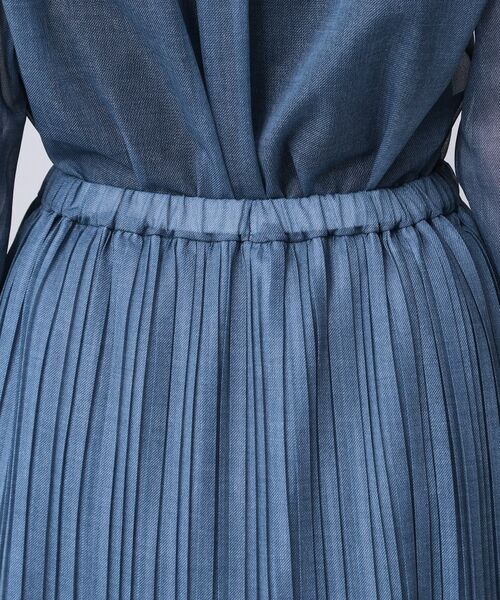 COUP DE CHANCE / クードシャンス ロング・マキシ丈スカート | 【手洗い可／ウエストゴム】デニム柄プリントのプリーツスカート | 詳細22