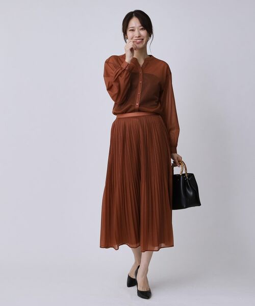 COUP DE CHANCE / クードシャンス ロング・マキシ丈スカート | 【手洗い可／ウエストゴム】デニム柄プリントのプリーツスカート | 詳細3