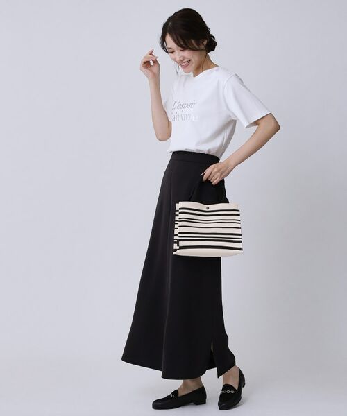 COUP DE CHANCE / クードシャンス トートバッグ | トーンリズムニット／大人ボーダー柄／ニットバック | 詳細2