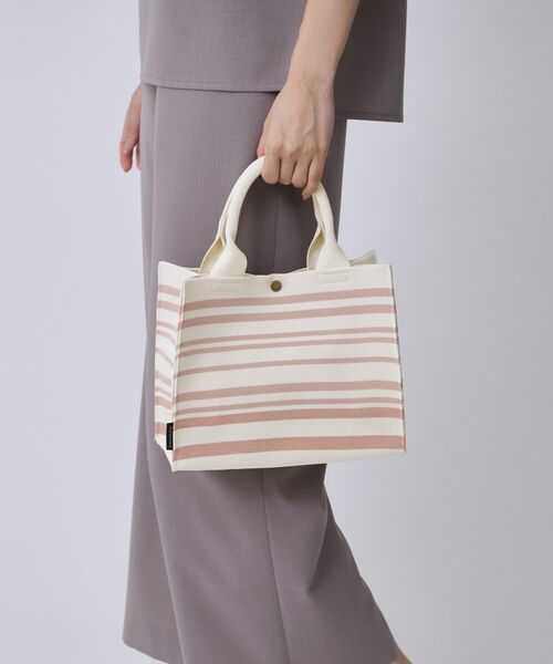 COUP DE CHANCE / クードシャンス トートバッグ | トーンリズムニット／大人ボーダー柄／ニットバック | 詳細6