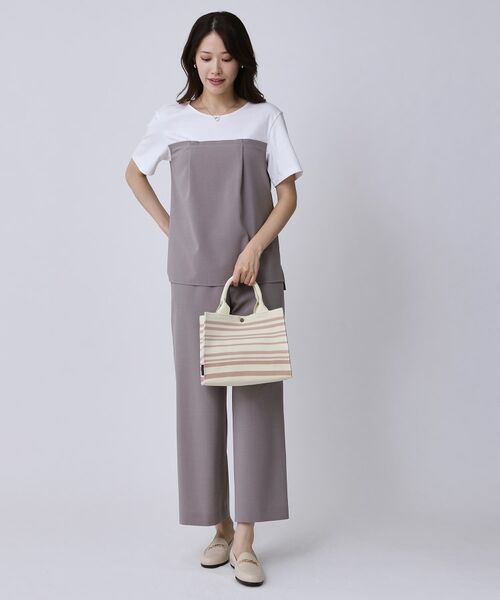 COUP DE CHANCE / クードシャンス トートバッグ | トーンリズムニット／大人ボーダー柄／ニットバック | 詳細7