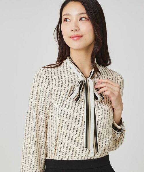 COUP DE CHANCE / クードシャンス シャツ・ブラウス | 【手洗い可/日本製】チェーン柄ブラウス(ベージュ(152))