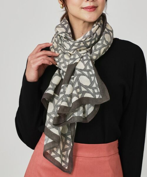 COUP DE CHANCE / クードシャンス マフラー・ショール・スヌード・ストール | 大人モードのモノトーンストール／ジオメトリック柄／ロングストール | 詳細4